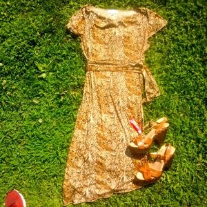 Dress Barn Snake skin dress size 14 women's brown tan